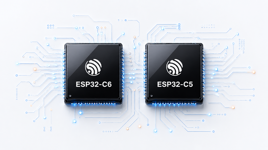 Illustration artistique des Espressif ESP32-C5 et ESP32-C6
